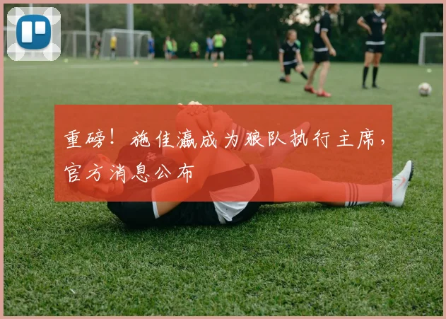 重磅！施佳瀛成为狼队执行主席，官方消息公布